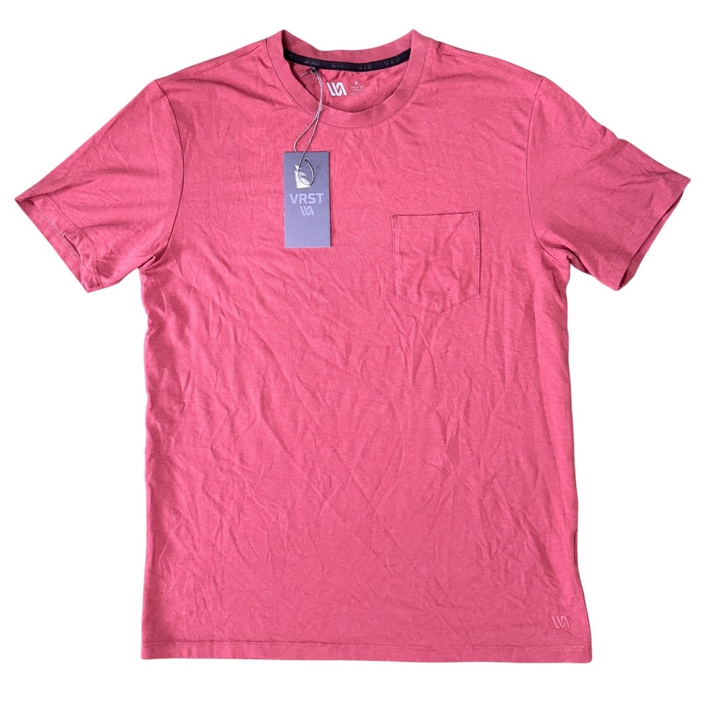 VRST‎ Mens Essential Pocket T-Shirt Pink Short Sleeve Cotton Modal Size Sm NWT - Picture 2 of 8